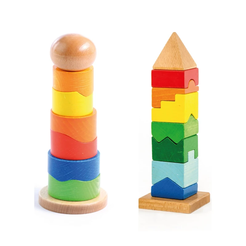 BSM Edufun EF 21187/88 Wooden Stacking and Sorting Tower Toy