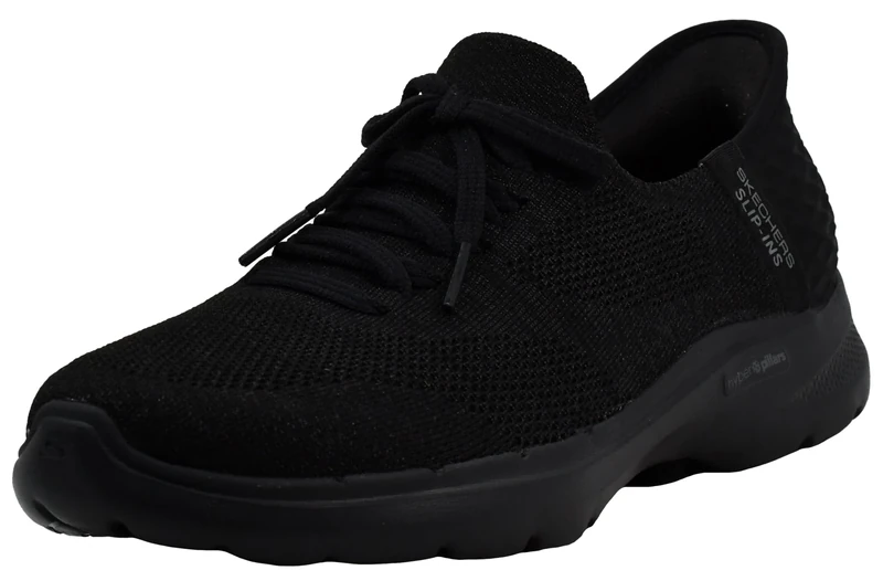 Skechers Women's Go Walk 6 Slip-ins-Lovely Day Sneaker, Black, 5.5 UK