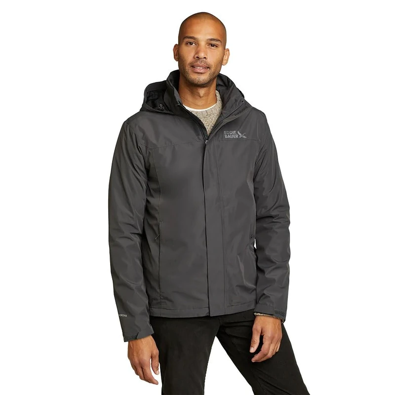 Eddie Bauer Men's Rainfoil Packable Raincoat, Dark Smoke Recycled, XL