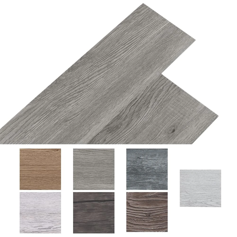 INMOZATA 36Pcs Self-Adhesive PVC Flooring Planks Floorboard Planks Waterproof Floor Stickers for Kitchen Bedroom Bathroom Home Floor Tile 91.5 X 15.2CM (Grey)