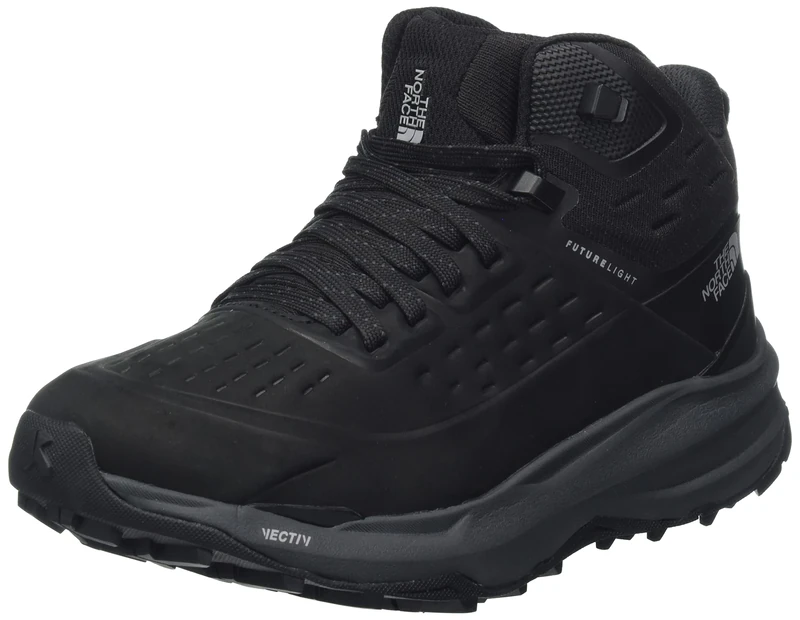 THE NORTH FACE Women's Vectiv Exploris 2 Mid Futurelight Lthr Sneaker, TNF Black Vanadis Grey, 4 UK