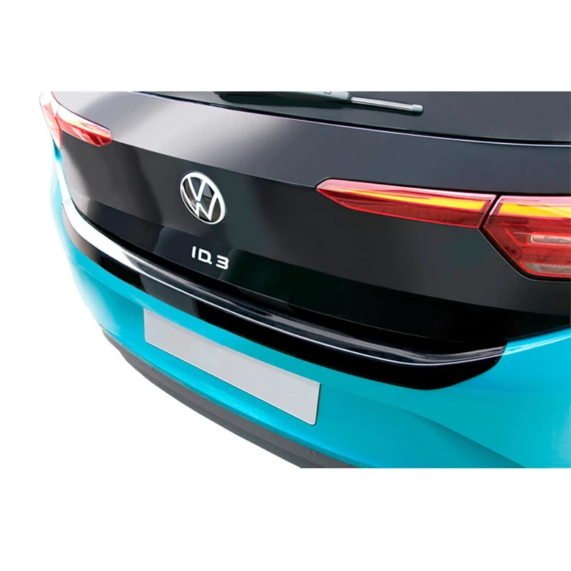 RGM ABS Rear bumper protector compatible with Volvo V70 2013-2016 (excl. XC70) 'Ribbed' Gloss black