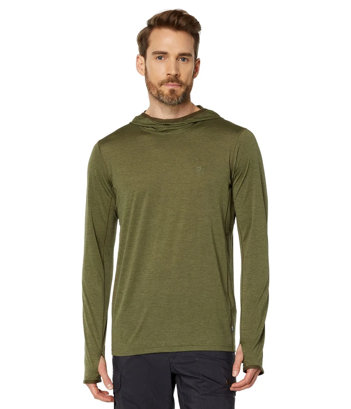 Fjallraven 87199-620 Abisko Sun-Hoodie M T-Shirt Men's Green Size L - Image 1