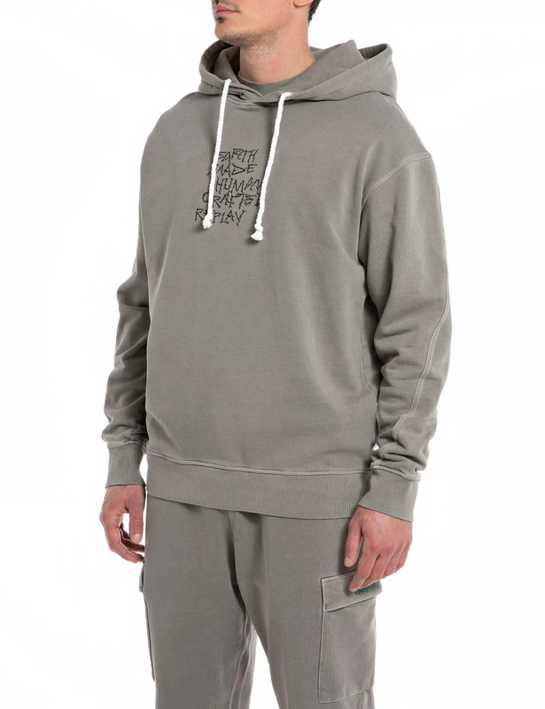 REPLAY Men's M6733 Hooded Sweatshirt, Stonehenge Grey 210, S