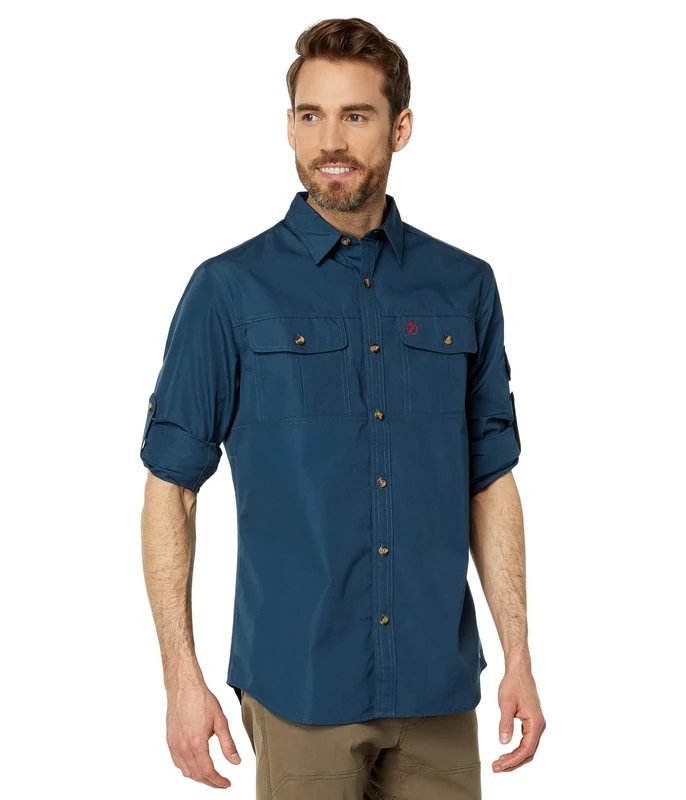 FJALLRAVEN Men's Singi Trekking Shirt LS M Sweatshirt, Mountain Blue, L