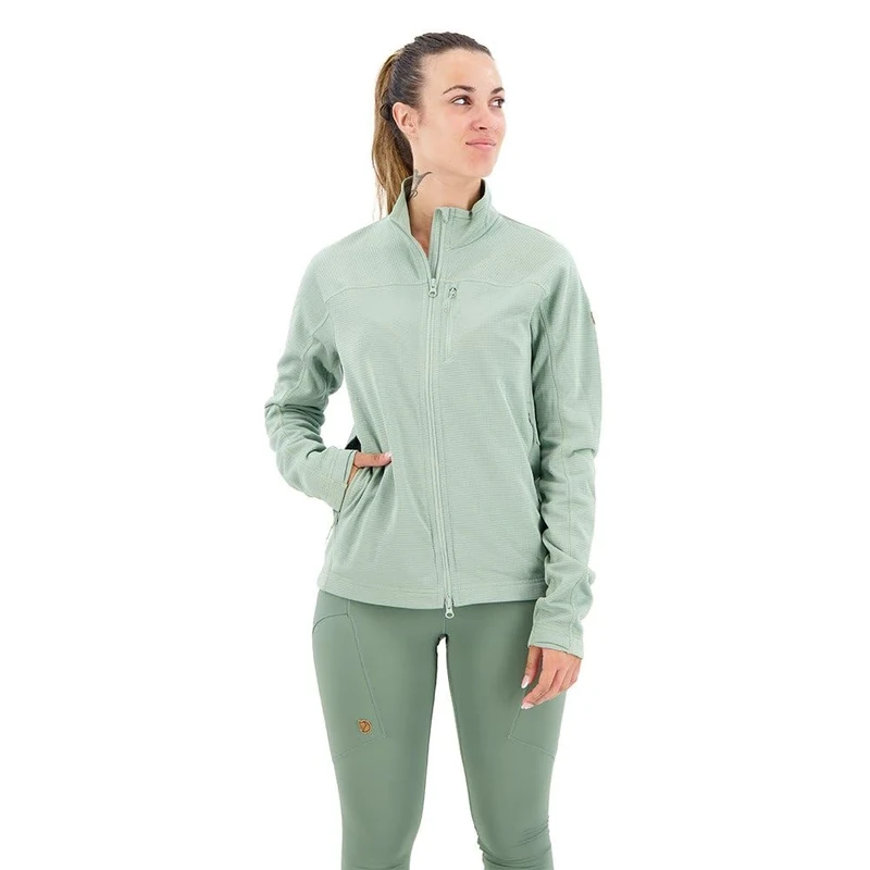 Fjallraven 87142-674 Abisko Lite Fleece Jacket W/Abisko Lite Fleece Jacket W Jacket Women's Misty Green Size M