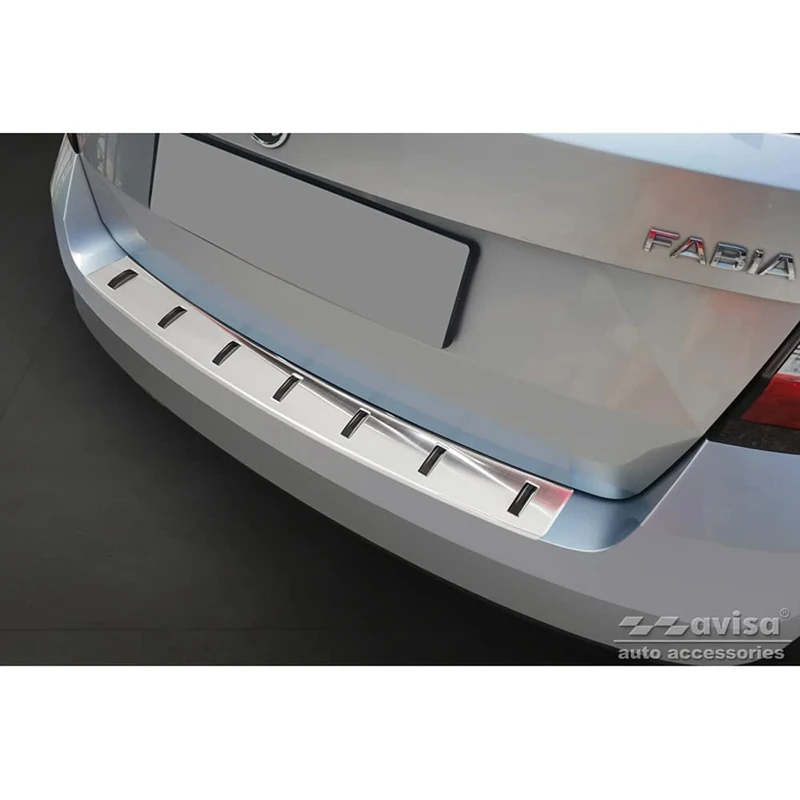 Avisa Stainless Steel Rear bumper protector compatible with Skoda Fabia III Combi 2014-2018 'STRONG EDITION'