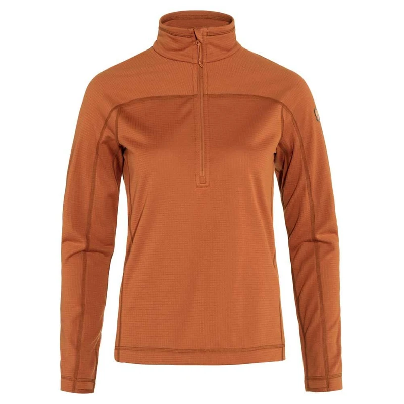 Fjallraven 87141-243 Abisko Lite Fleece Half Zip W Sweatshirt Women's Terracotta Brown Size XXS