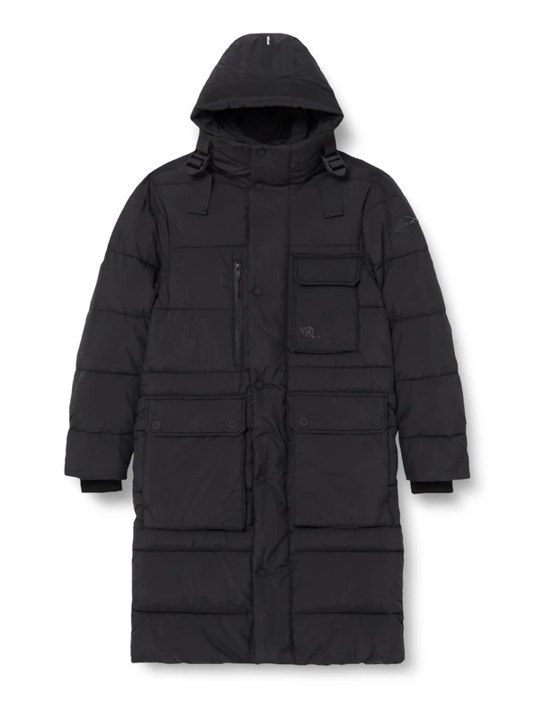 Replay Men's M8357 Winter Coat - Pirate Black, XXL