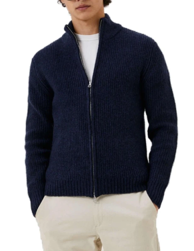 REPLAY Adult UK2510 Recycled Hairy Blend Cardigan Sweater, Deep Navy 715, S