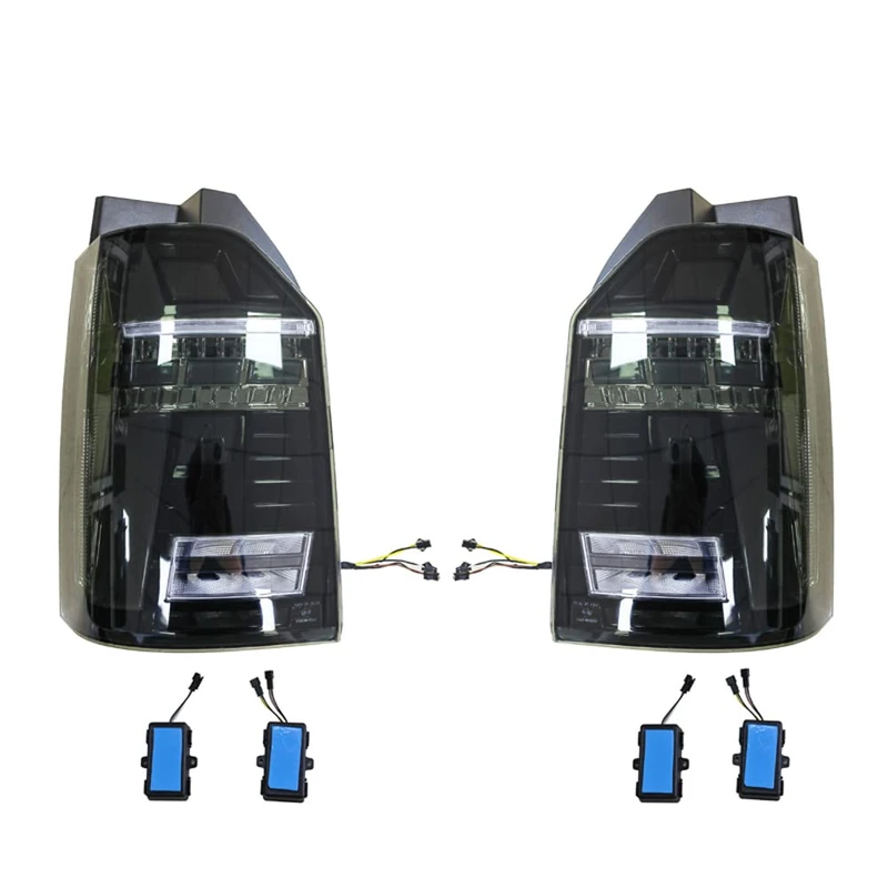 AutoStyle Set LED Tail Lights compatible with Volkswagen Transporter T6 2015-2020 (with hatch) - Black - incl. Dynamic Running Light