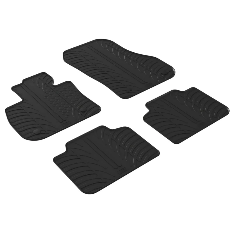 GLEDRING Set of rubber mats compatible with BMW X1 (U11) excluding plug-in hybrid 2022 (T profile 4 pieces + mounting clips)