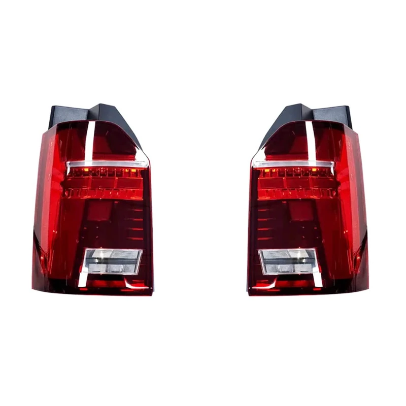 AutoStyle Set LED Tail Lights compatible with Volkswagen Transporter T6 2015-2020 (with hatch) - Red/Smoke - incl. Dynamic Running Light