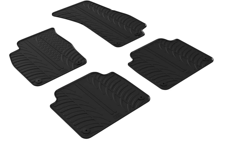 GLEDRING Set of rubber mats compatible with Audi A8 (4N) 2018 (T profile 4-piece + mounting clips)