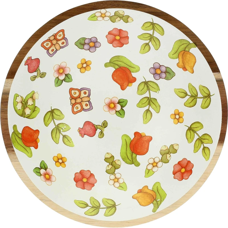 THUN - Happy Country medium enamel wood bowl