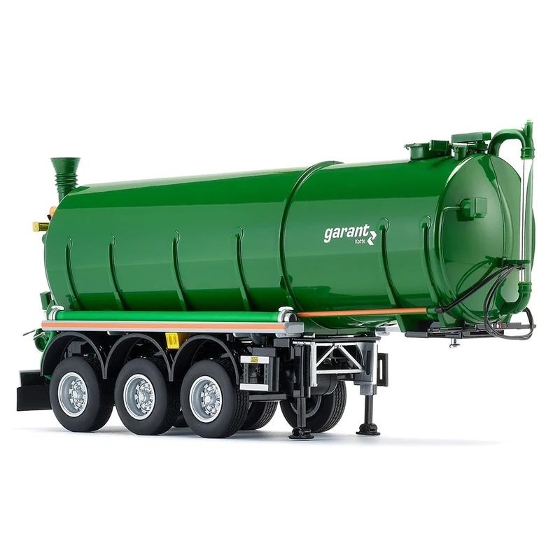 WIKING 077656 Kotte Tank Semi-Trailer Garant TSA 30,000, Model, 1:32, Metal/Plastic, For Ages 14+, Multiple Features, Telescopic Supports, Functional Lift Axle, Leaf Green
