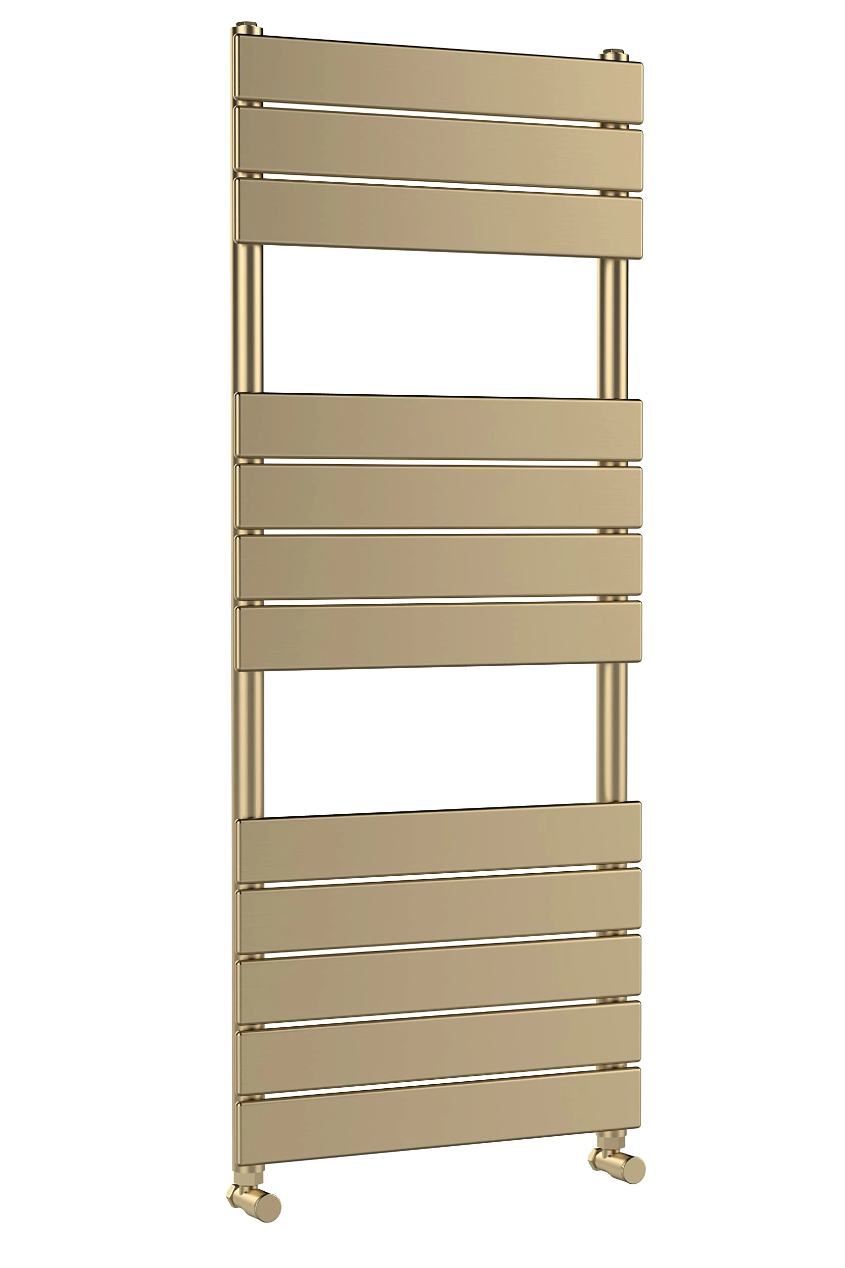 nuie HL835 Piazza Square Flat Towel Radiator, 1213mm x 500mm, Brushed Brass