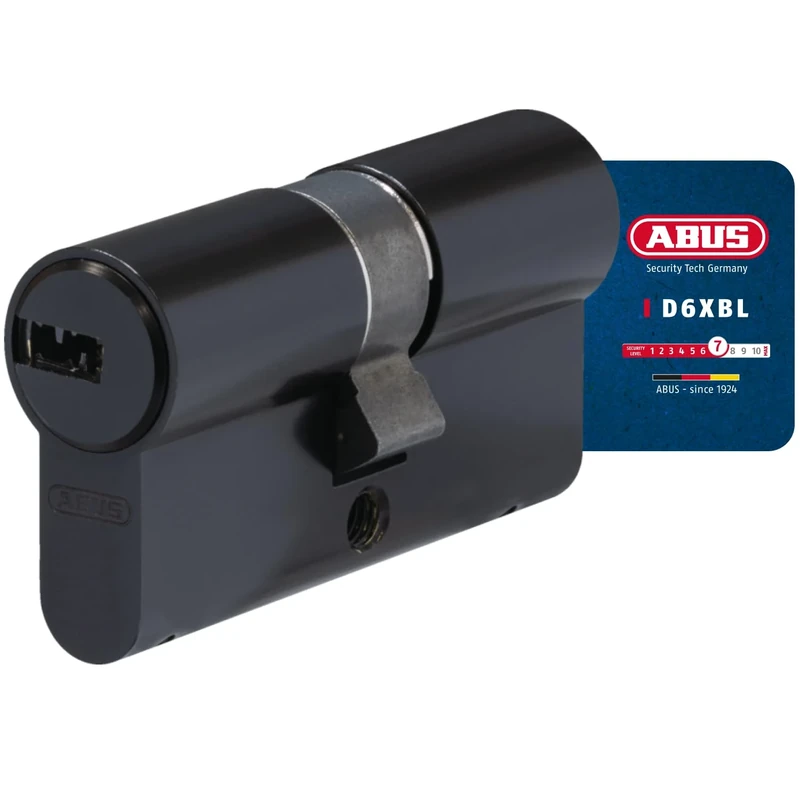 ABUS Profile Cylinder D6XBL 40/50 with Code Card and 5 Keys - 96805 - Black