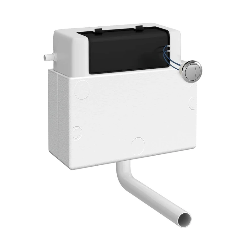 nuie XTY011S Ceramics Accessories Pneumatic Water Saving Dual Flush Universal Access Concealed Cistern, 296mm, Chrome