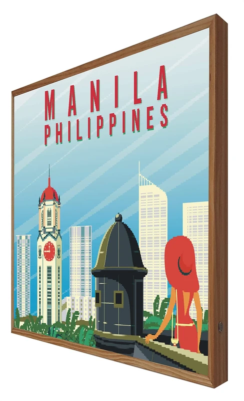 CCRETROILUMINADOS Vintage Illuminated Sign with Manila LED Light: Travel Series