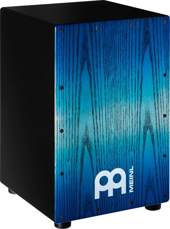 Meinl Percussion Headliner Cajon Instrument - Compact Drum Box with 2 Snare Wires - Playing Surface Blue (MCAJ100BK-PBF)