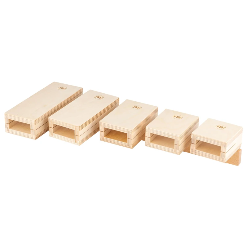 Meinl Percussion Wood Temple Block - 5-pieces Drum Set Accessory Set - With Mounting - Baltic Birch, Natural (TMWTB)