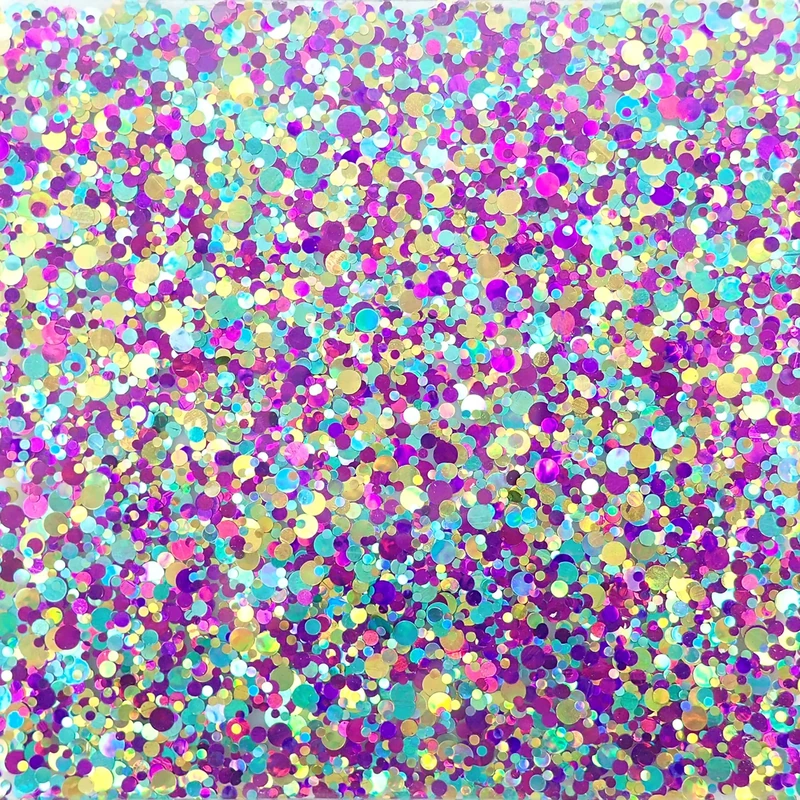 Blue and Purple Chunky Glitter Cast Acrylic Sheet, 3mm thick (600x500mm)