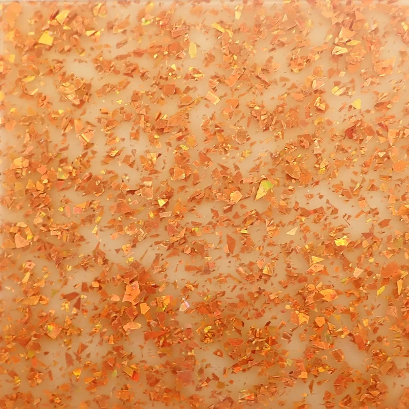 Incudo Rich Gold Transparent Chunky Glitter Acrylic Sheet - 600x500x3mm