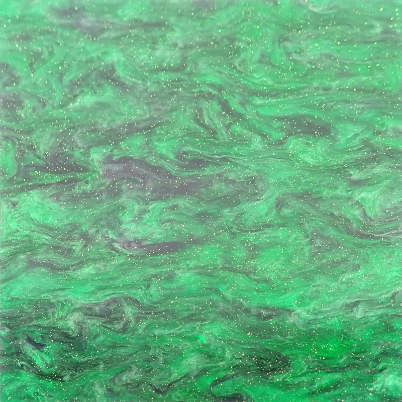 Green/Purple Glittering Smoky Cast Acrylic Sheet, 3mm thick (600x500mm)