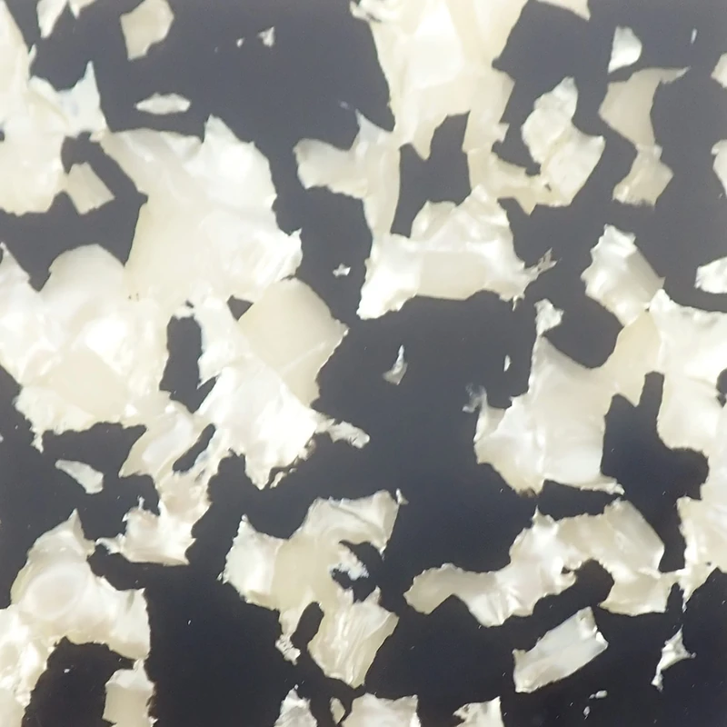 Black and White Pearloid Celluloid Laminate Cast Acrylic Sheet, 3mm thick (1000x600mm)