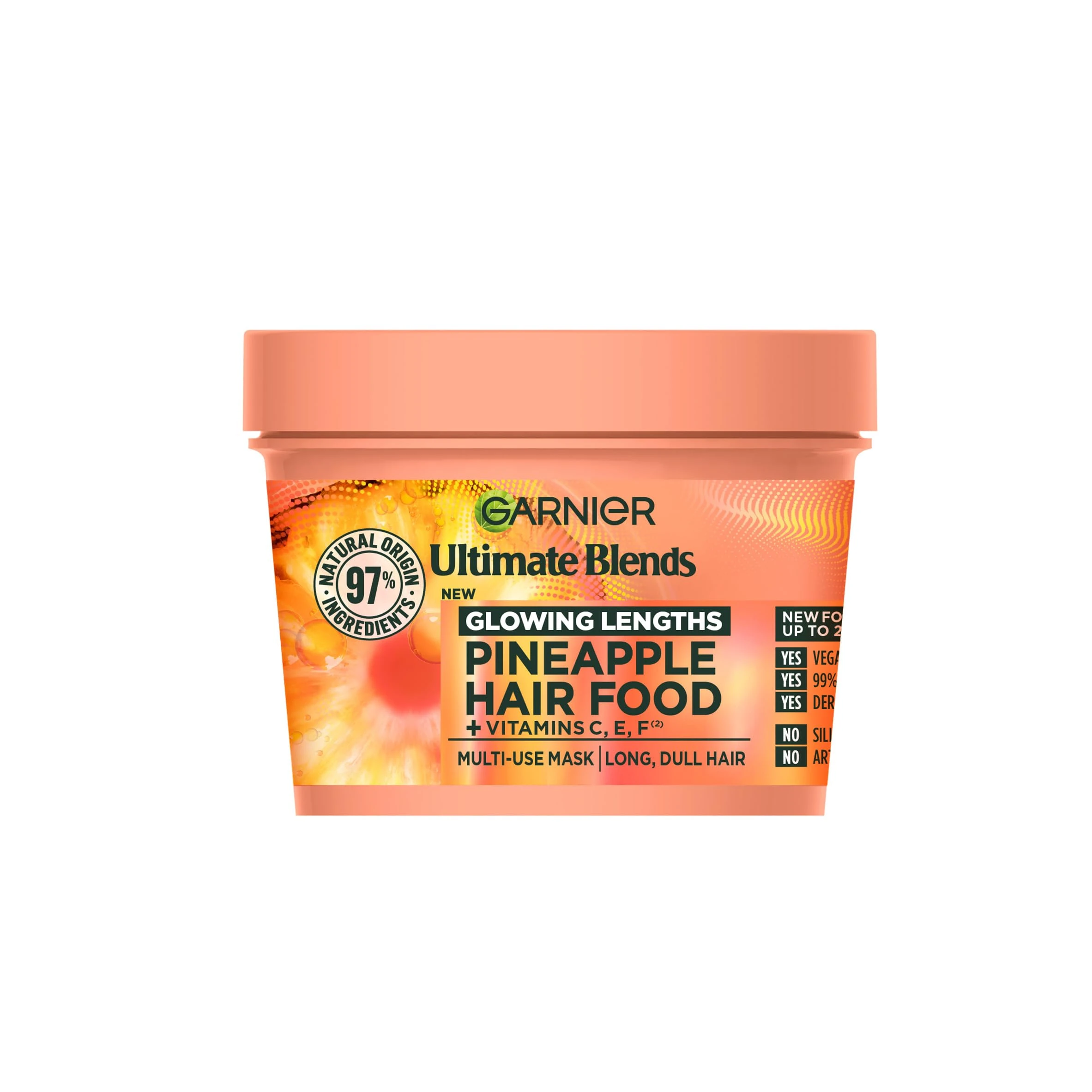 Garnier Ultimate Blends Glowing Lengths Pineapple & Amla Hair Food 3-in-1 Hair Mask Treatment 400ml