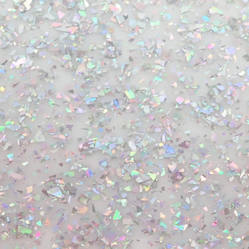 Incudo Silver Transparent Chunky Glitter Acrylic Sheet - 600x500x3mm