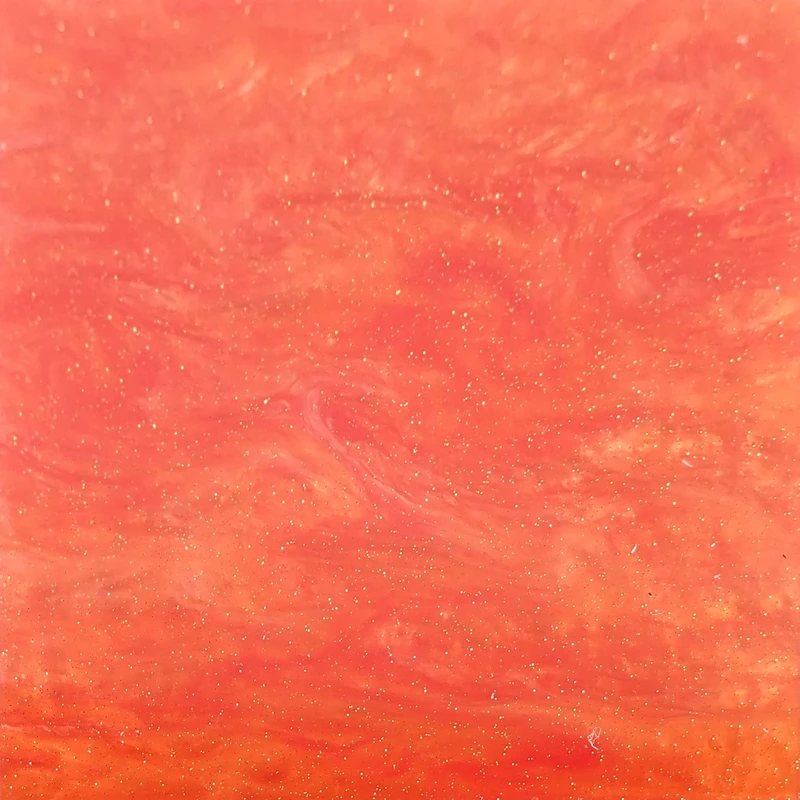 Orange Glittering Smoky Cast Acrylic Sheet, 3mm thick (600x500mm)