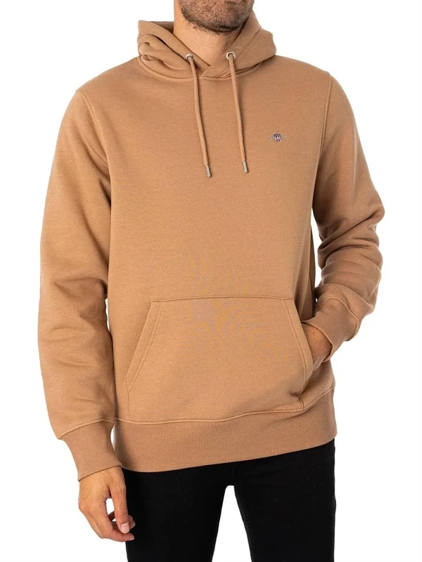 GANT Men's Reg Shield Hoodie, Warm Khaki, XXXL