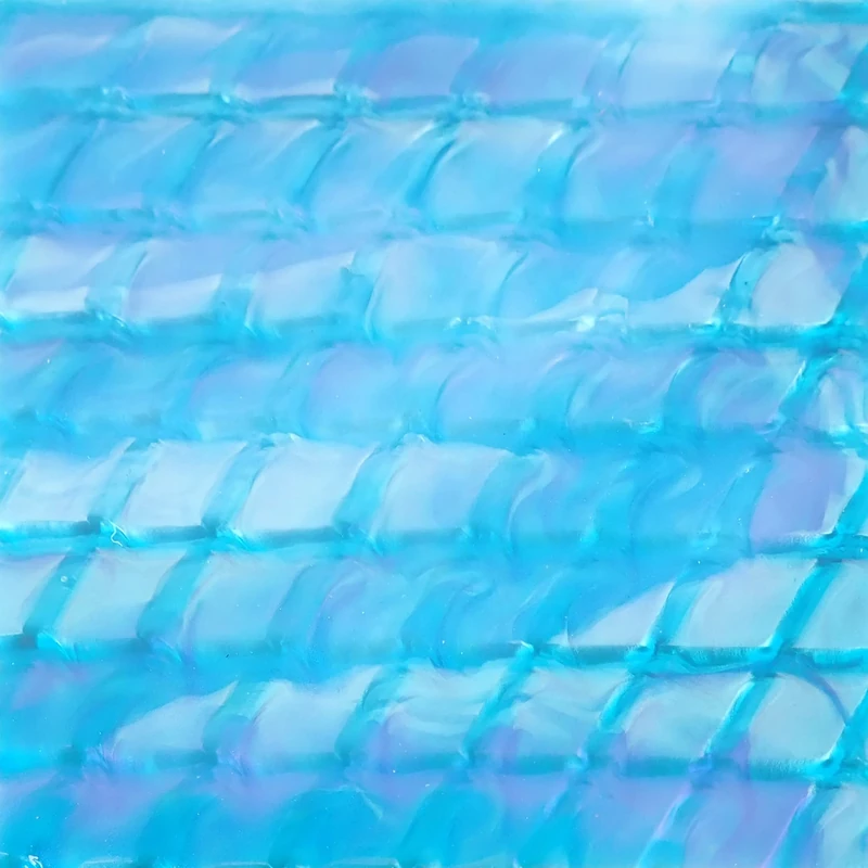 Cyan Blue Snakeskin Cast Acrylic Sheet, 3mm thick (1000x600mm)