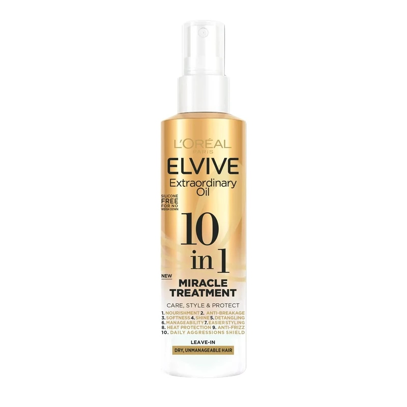 L'Oreal Elvive Extraordinary Oil 10 in 1 Miracle Treatment Leave-In Spray For Dry, Unmanagable Hair 150ml