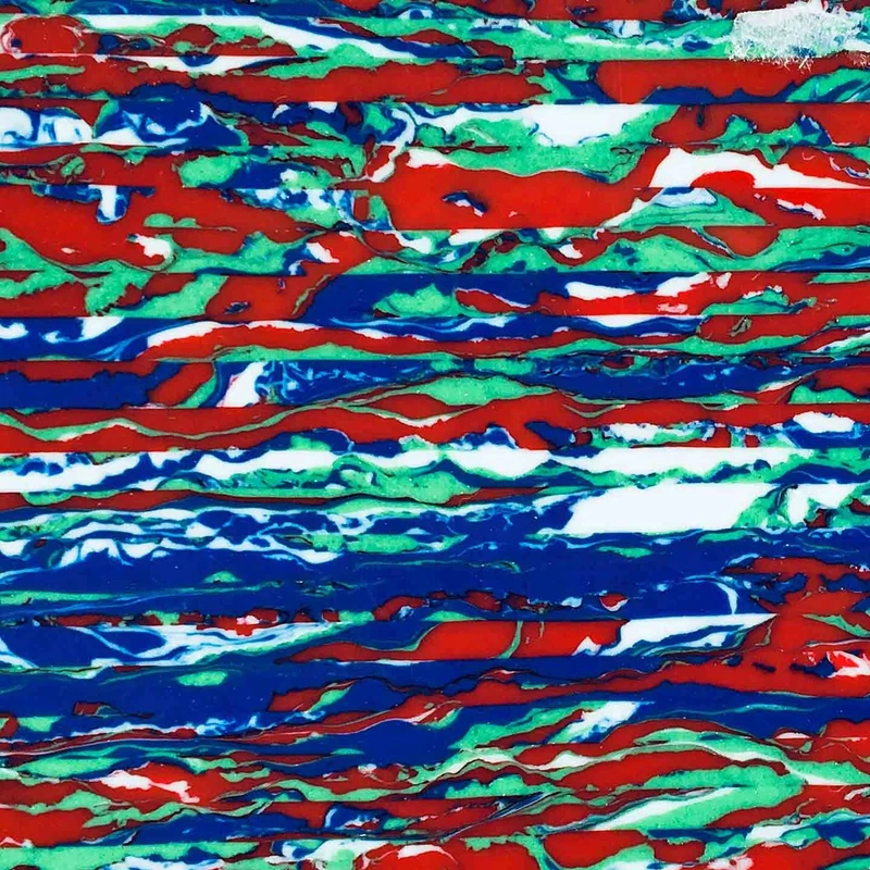 Incudo Multi-Coloured Striped Splatter Celluloid Laminate Acrylic Sheet - 600x500x3mm