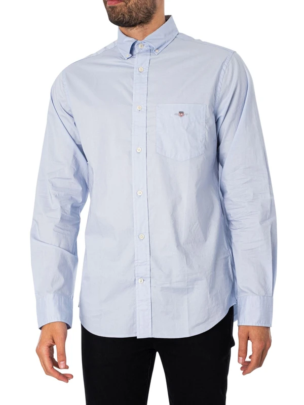 GANT Men's REG POPLIN Shirt, Light Blue, XXXX-Large
