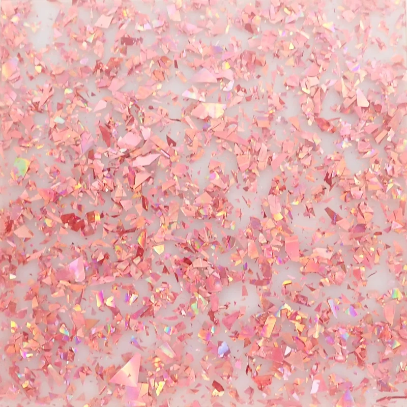 Incudo Rose Gold Transparent Chunky Glitter Acrylic Sheet - 1000x600x3mm