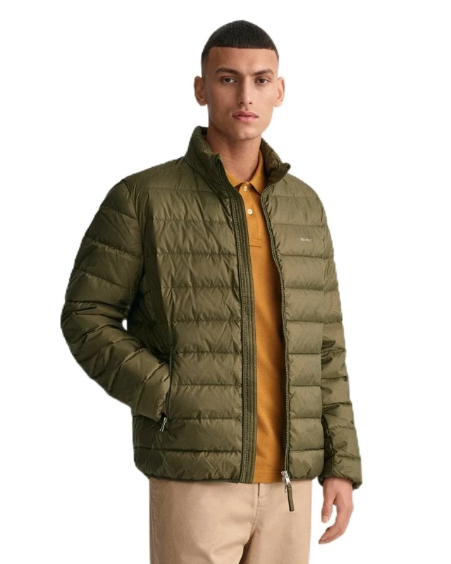 GANT Men's Light Down Jacket, Juniper Green, L