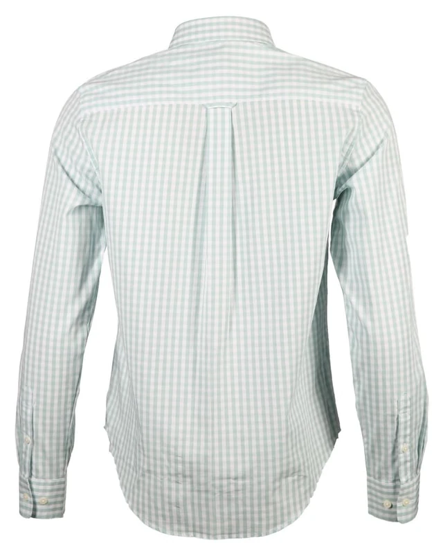 GANT Women's Reg Poplin Gingham Shirt Blouse, Dusty Turquoise, 14