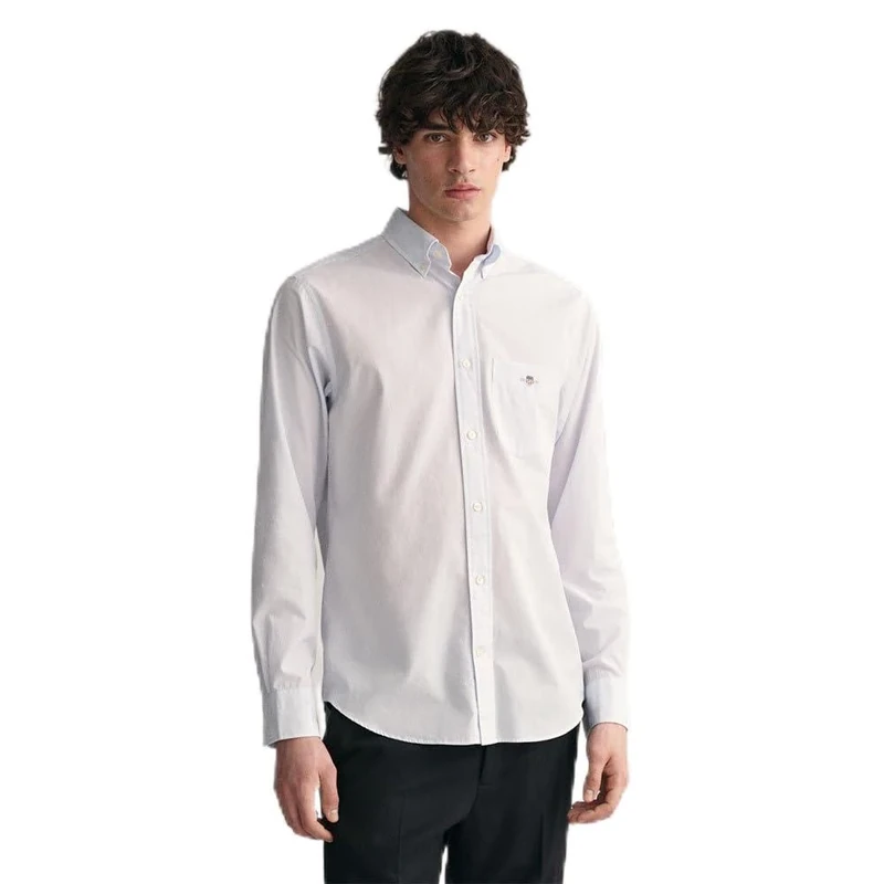 GANT Mens Poplin Banker Shirt Pale Blue S