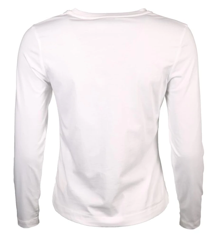 GANT Women's Reg Shield LS T-Shirt, White, M - Image 1