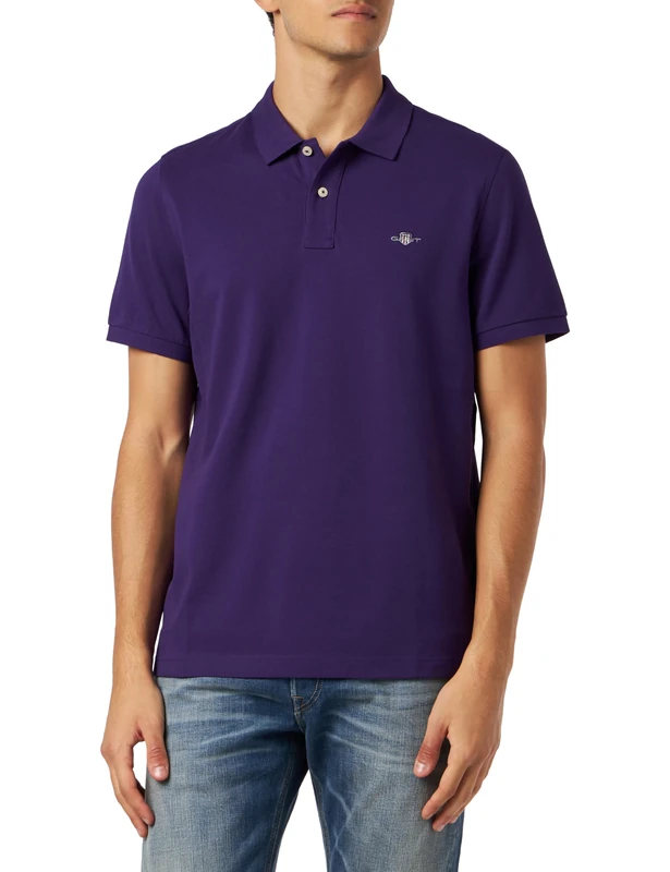 GANT Men's Reg Shield Ss Pique Polo Shirt, Pansy Purple, S