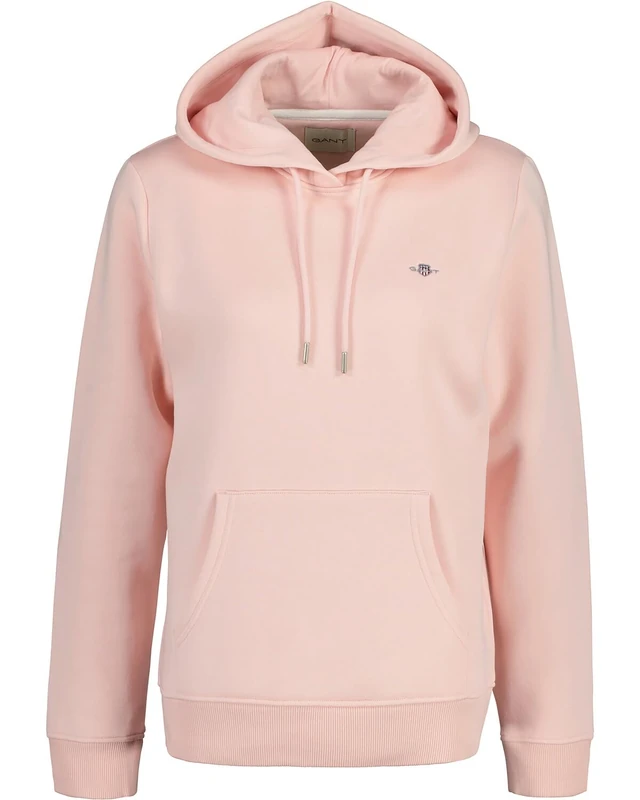 GANT Women's Rel Shield Hoodie Hooded Sweatshirt , Faded Pink,S