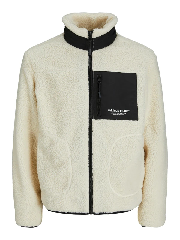 JACK & JONES Men's Jorvesterbro Teddy Jacket Sn Jacket, Cloud dancer, XL