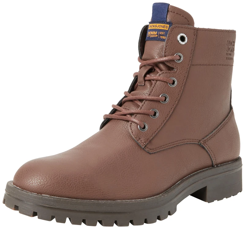 JACK & JONES Men's Jfwbernie PU Lace-Up Boots, Java, 7 UK
