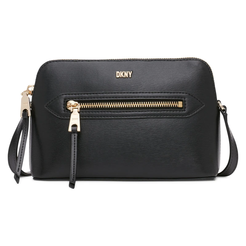 DKNY Women's Chelsea Dome Crossbody, Black/Gold, One Size