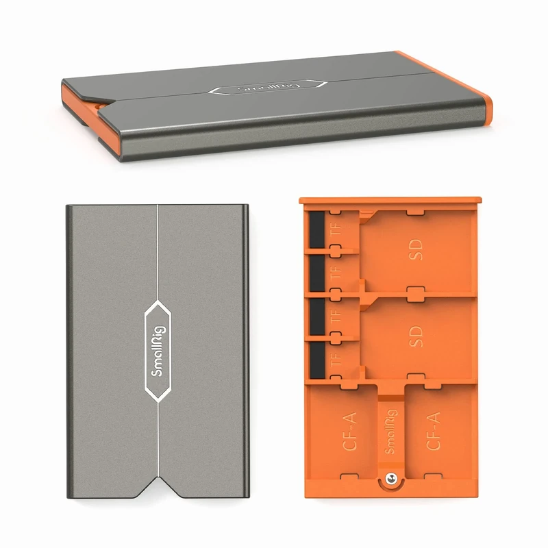 SMALLRIG SD Card Holder Memory Card Storage Case 8 Slots for 2 SD Cards + 2 CFexpress Type-A Cards + 4 TF Cards - 4107