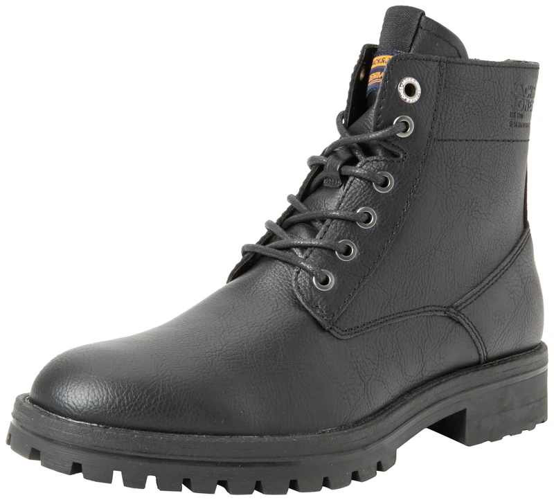 JACK & JONES Men's Jfwbernie PU Lace-Up Boots, charcoal, 7 UK
